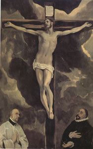 El Greco Christ on the Cross Adored by Two Donors (mk05)